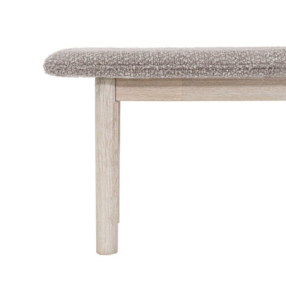LH Home Oasis Grey Fabric Dining Bench