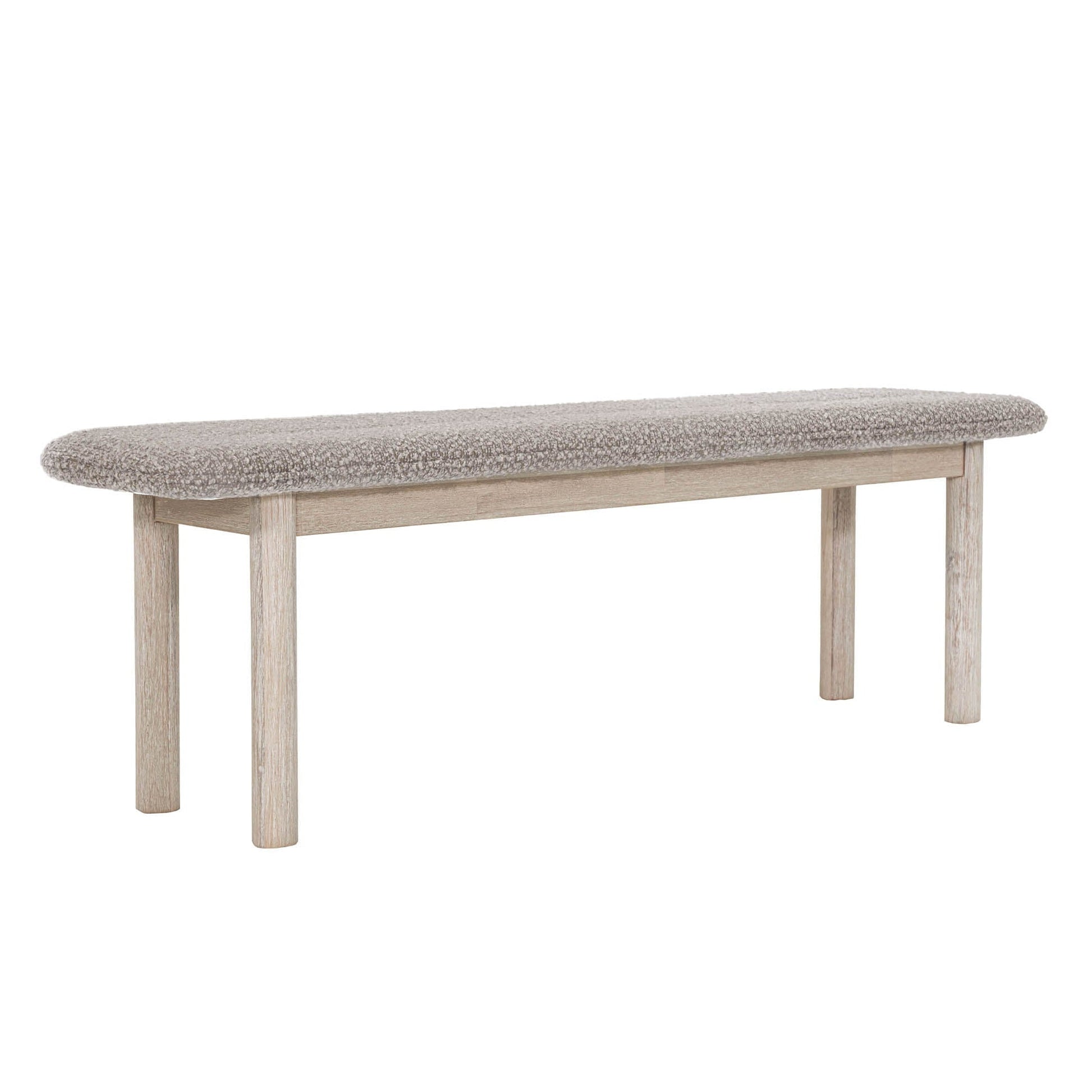 LH Home Oasis Grey Fabric Dining Bench