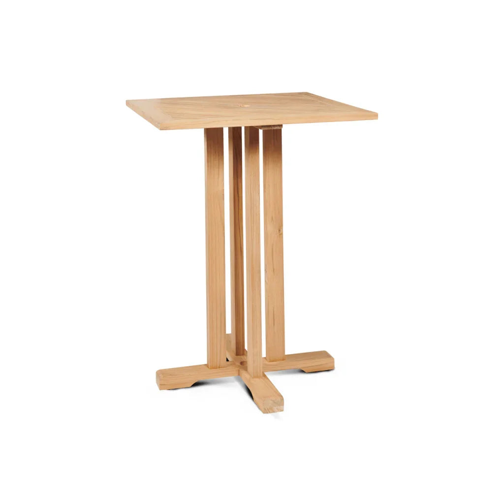 Oasis Teak Patio Square Bar Height Dining Set 3PC-Outdoor Dining Sets-HiTeak-LOOMLAN