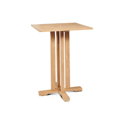 Oasis Teak Patio Square Bar Height Dining Set 3PC-Outdoor Dining Sets-HiTeak-LOOMLAN