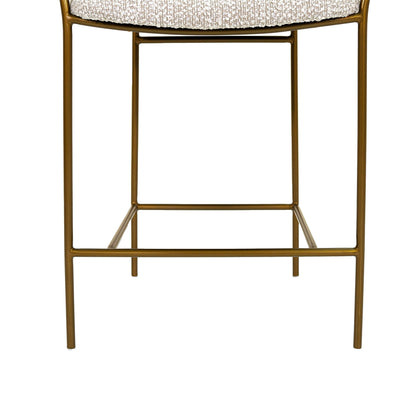 LH Home Oasis White Fabric Counter Stool