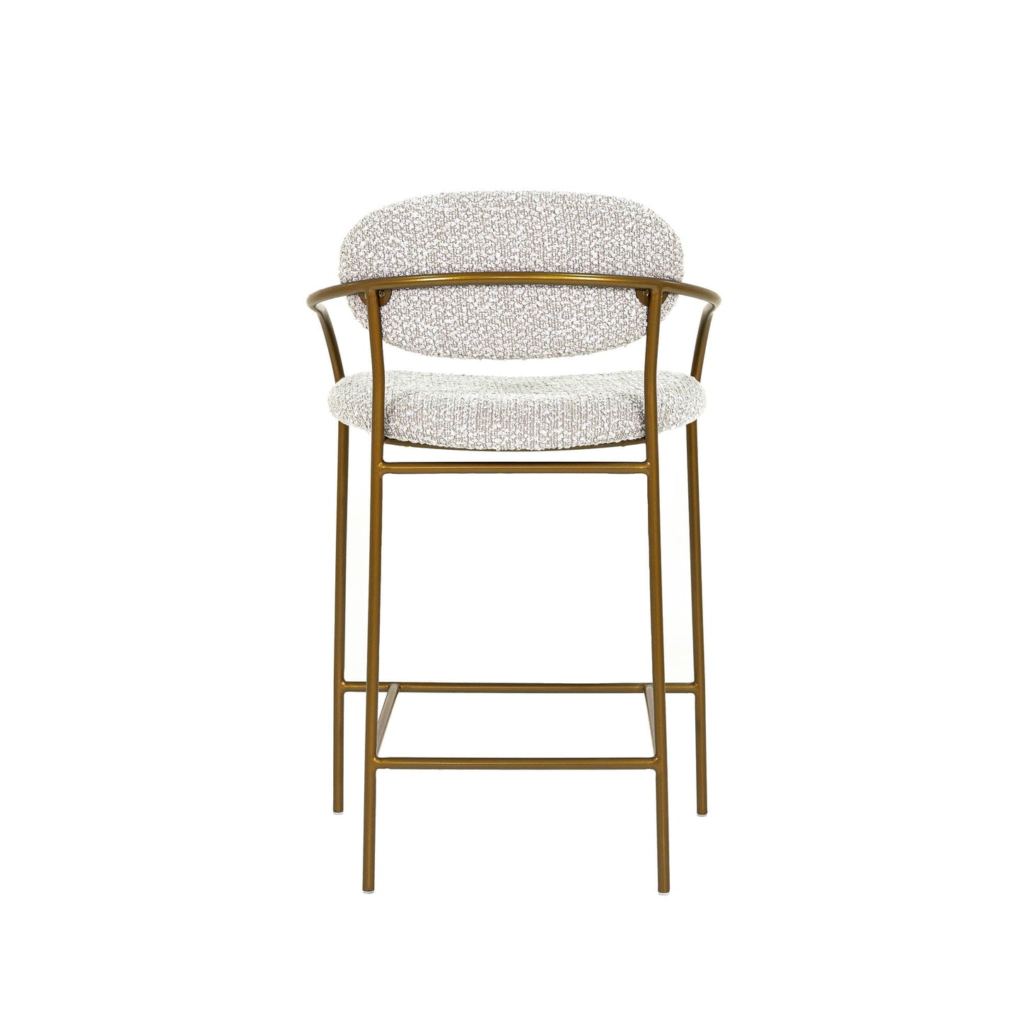 LH Home Oasis White Fabric Counter Stool