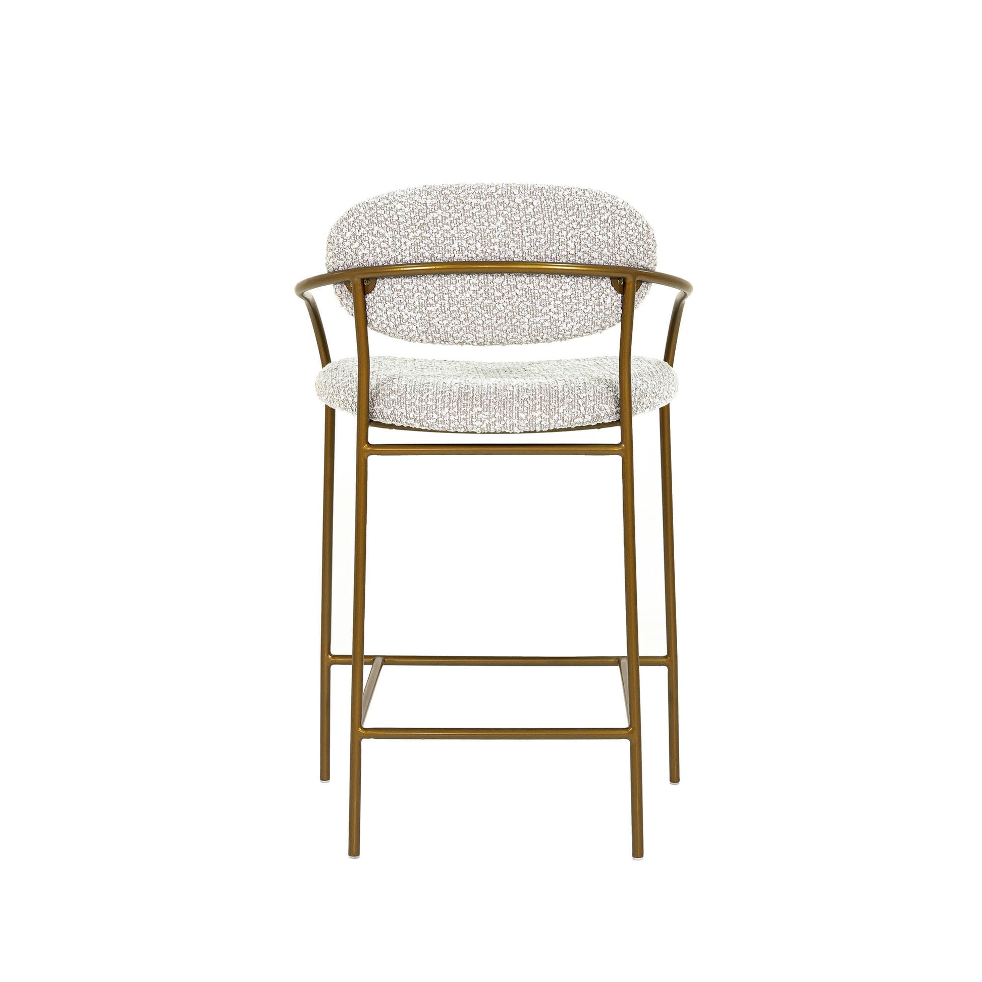 LH Home Oasis White Fabric Counter Stool