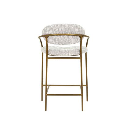 LH Home Oasis White Fabric Counter Stool