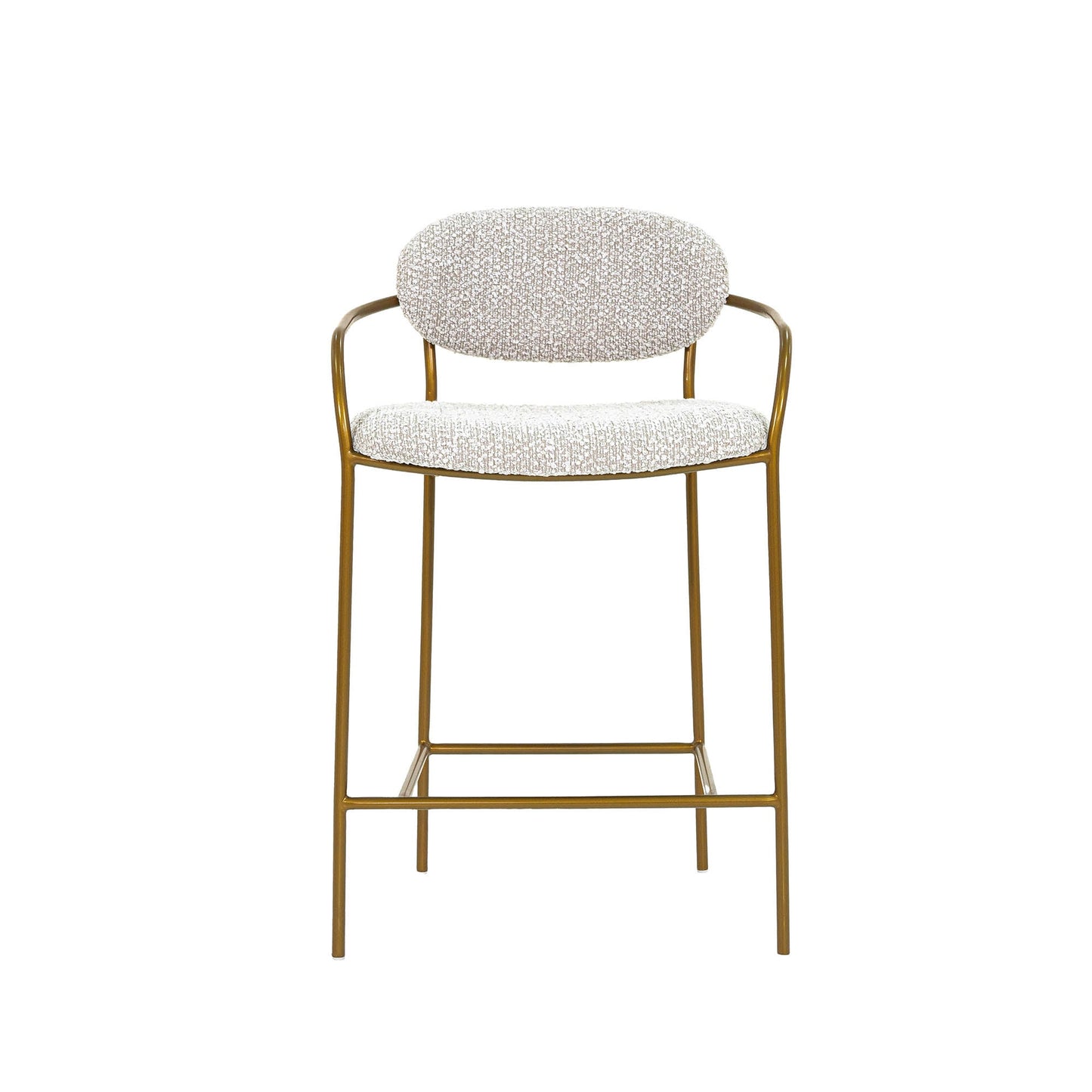 LH Home Oasis White Fabric Counter Stool