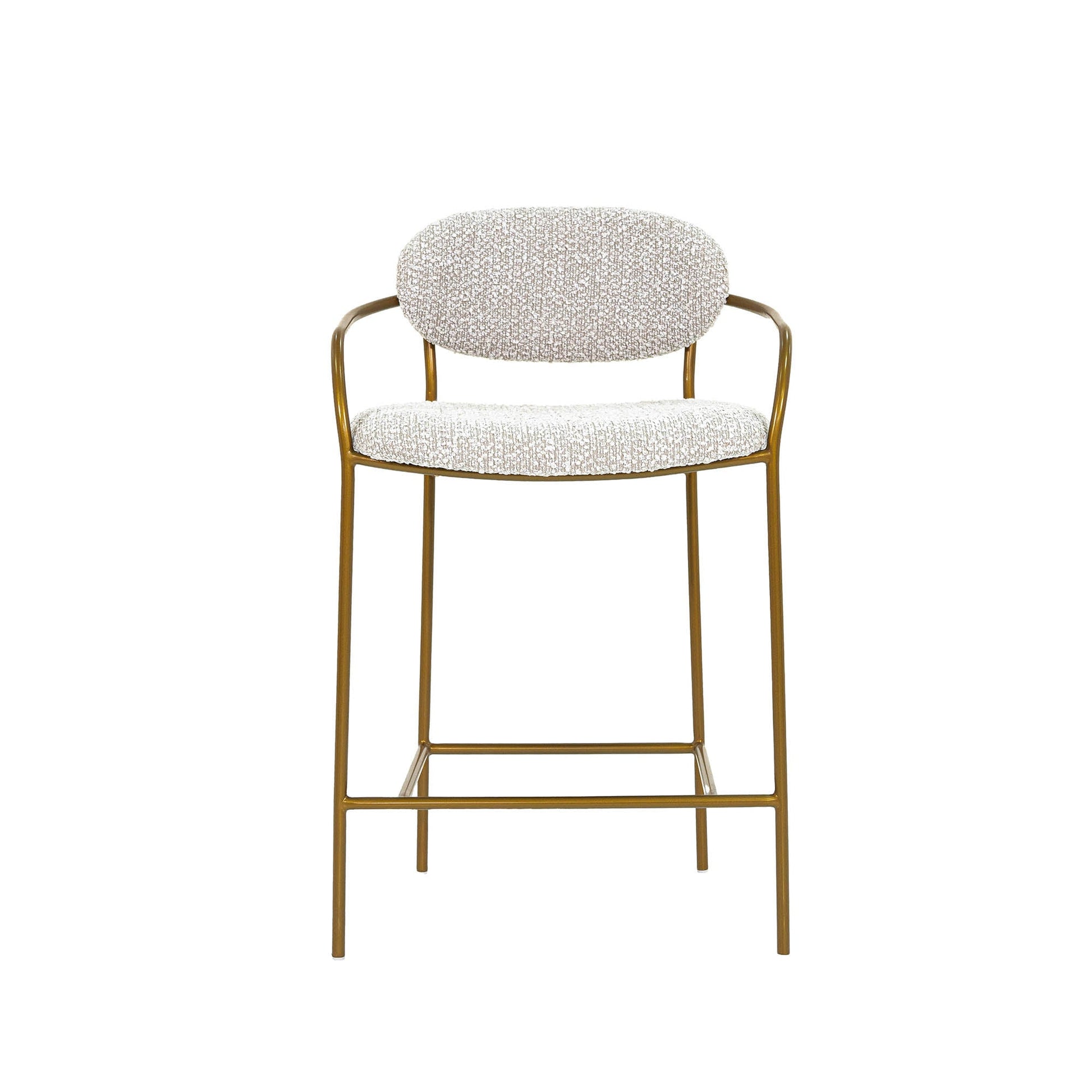 LH Home Oasis White Fabric Counter Stool
