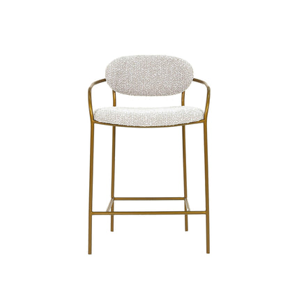 LH Home Oasis White Fabric Counter Stool