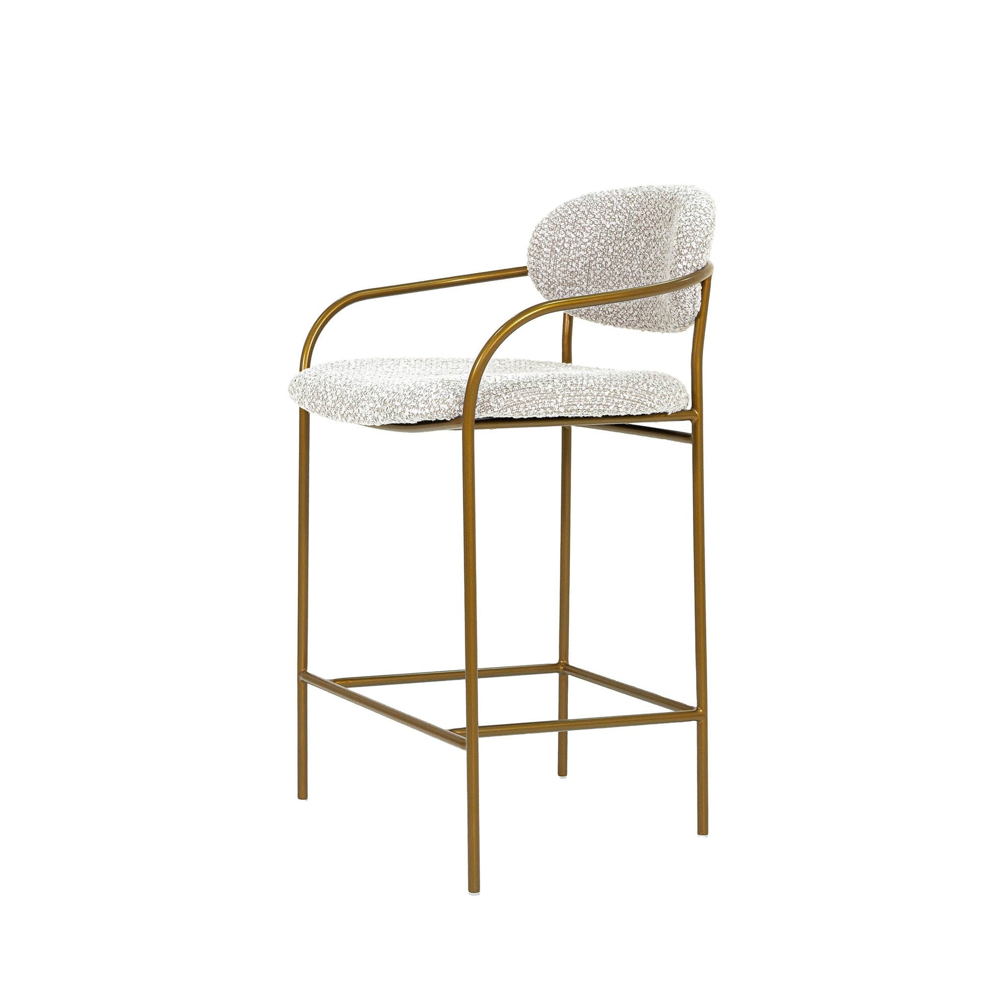 LH Home Oasis White Fabric Counter Stool
