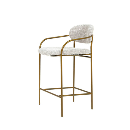 LH Home Oasis White Fabric Counter Stool