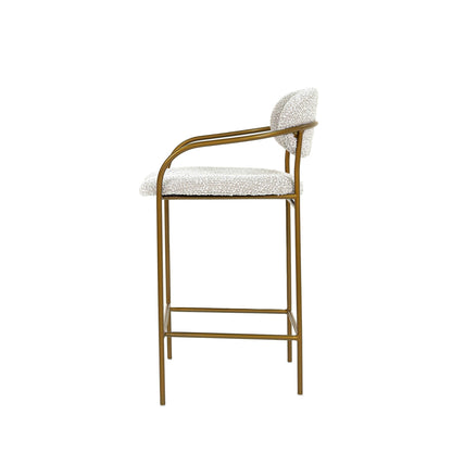 LH Home Oasis White Fabric Counter Stool
