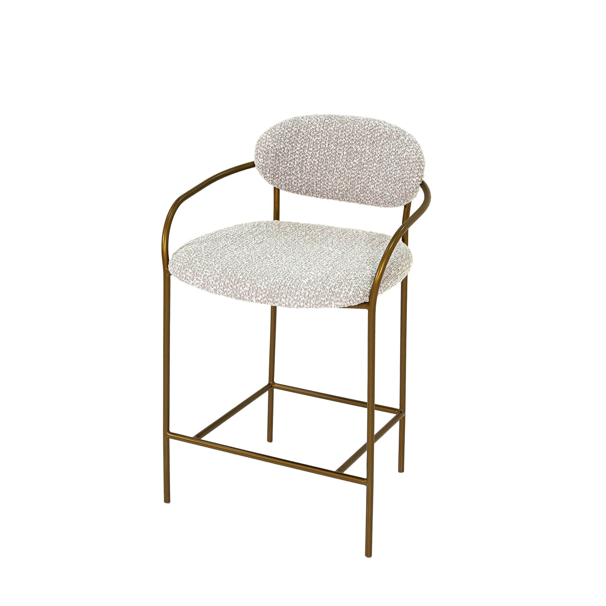LH Home Oasis White Fabric Counter Stool