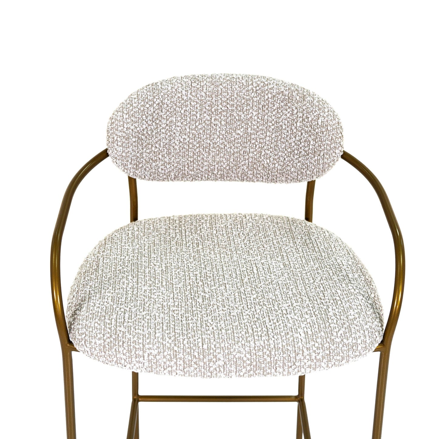 LH Home Oasis White Fabric Counter Stool