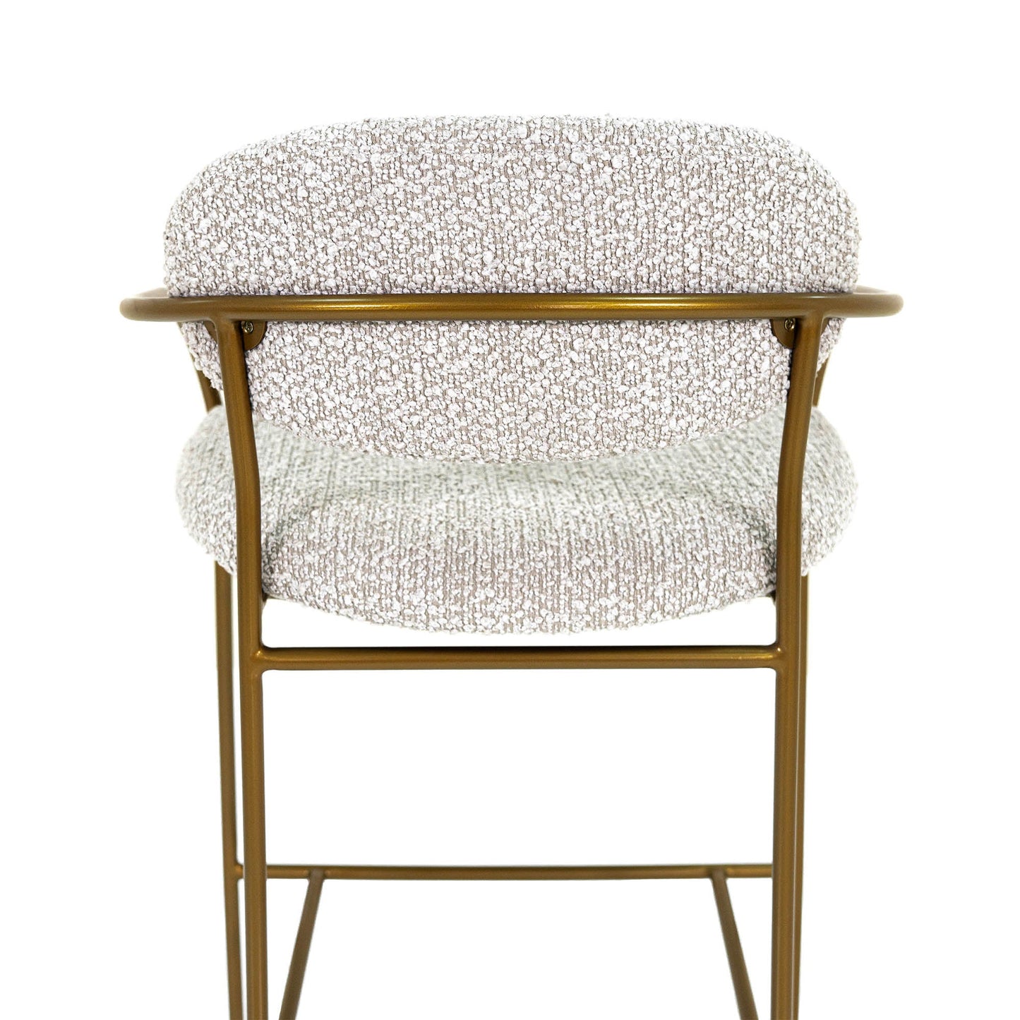 LH Home Oasis White Fabric Counter Stool