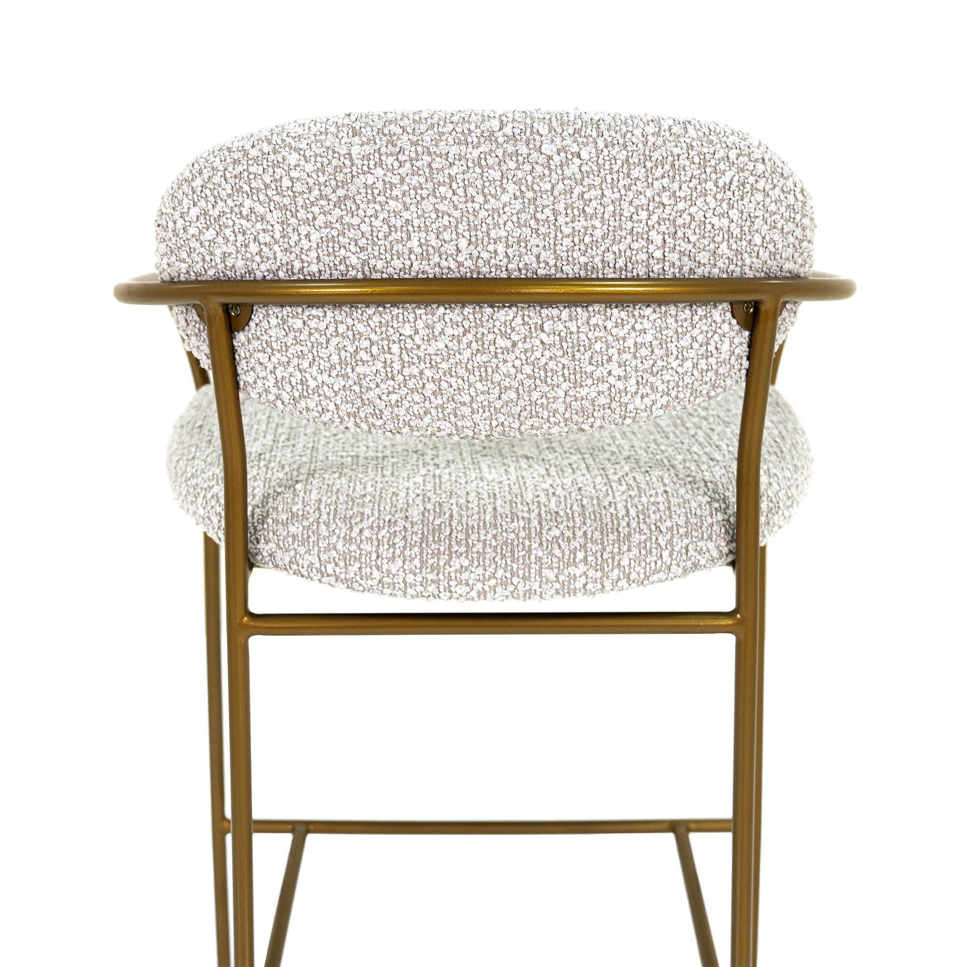 LH Home Oasis White Fabric Counter Stool