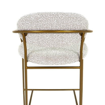 LH Home Oasis White Fabric Counter Stool