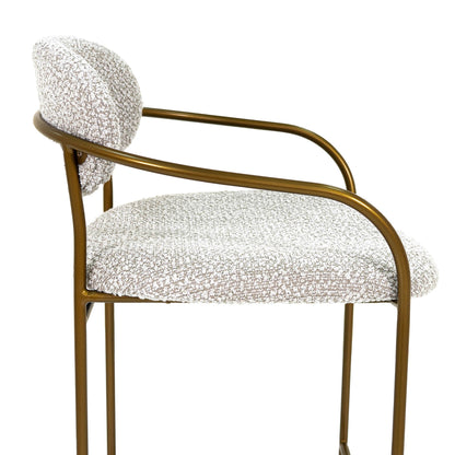LH Home Oasis White Fabric Counter Stool
