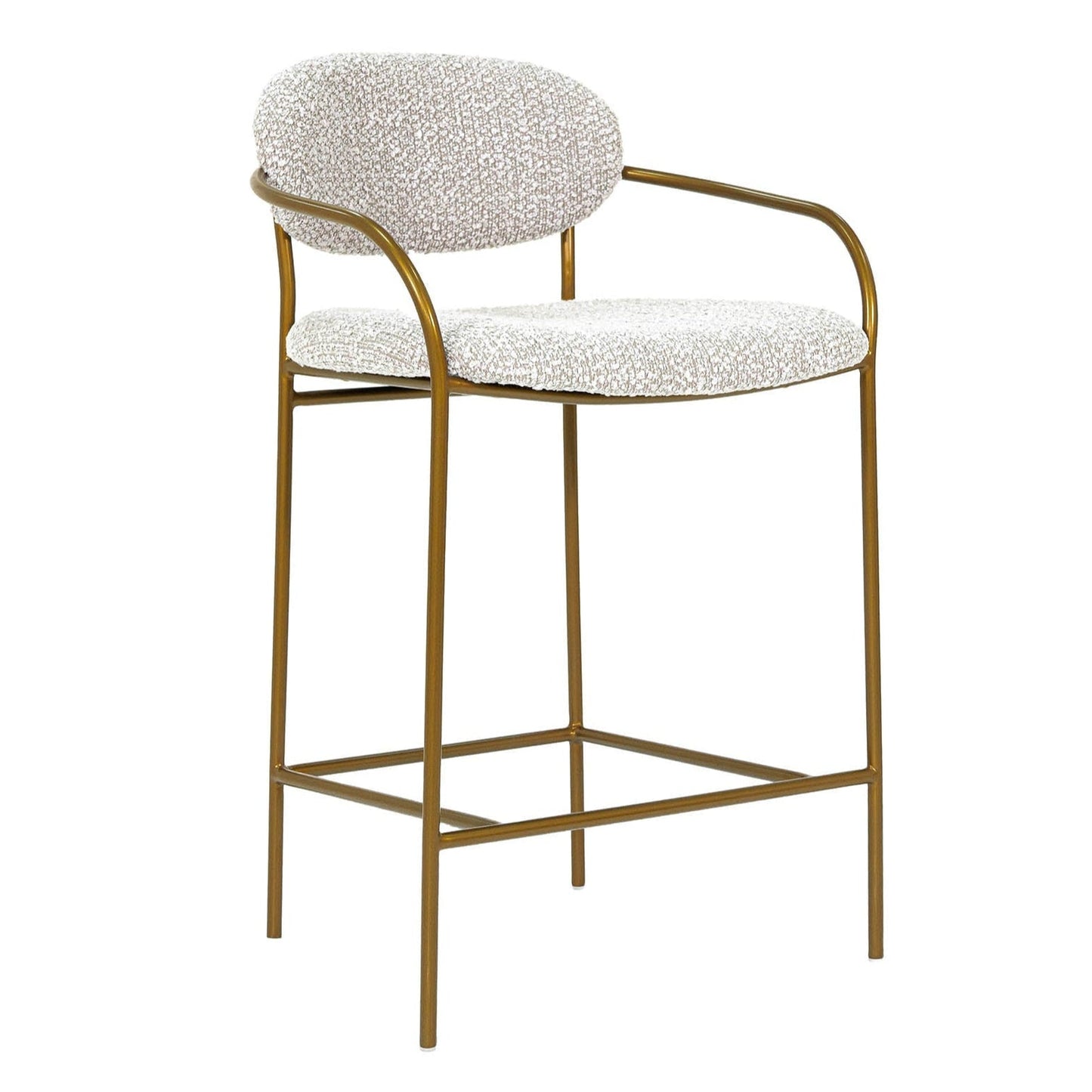 LH Home Oasis White Fabric Counter Stool
