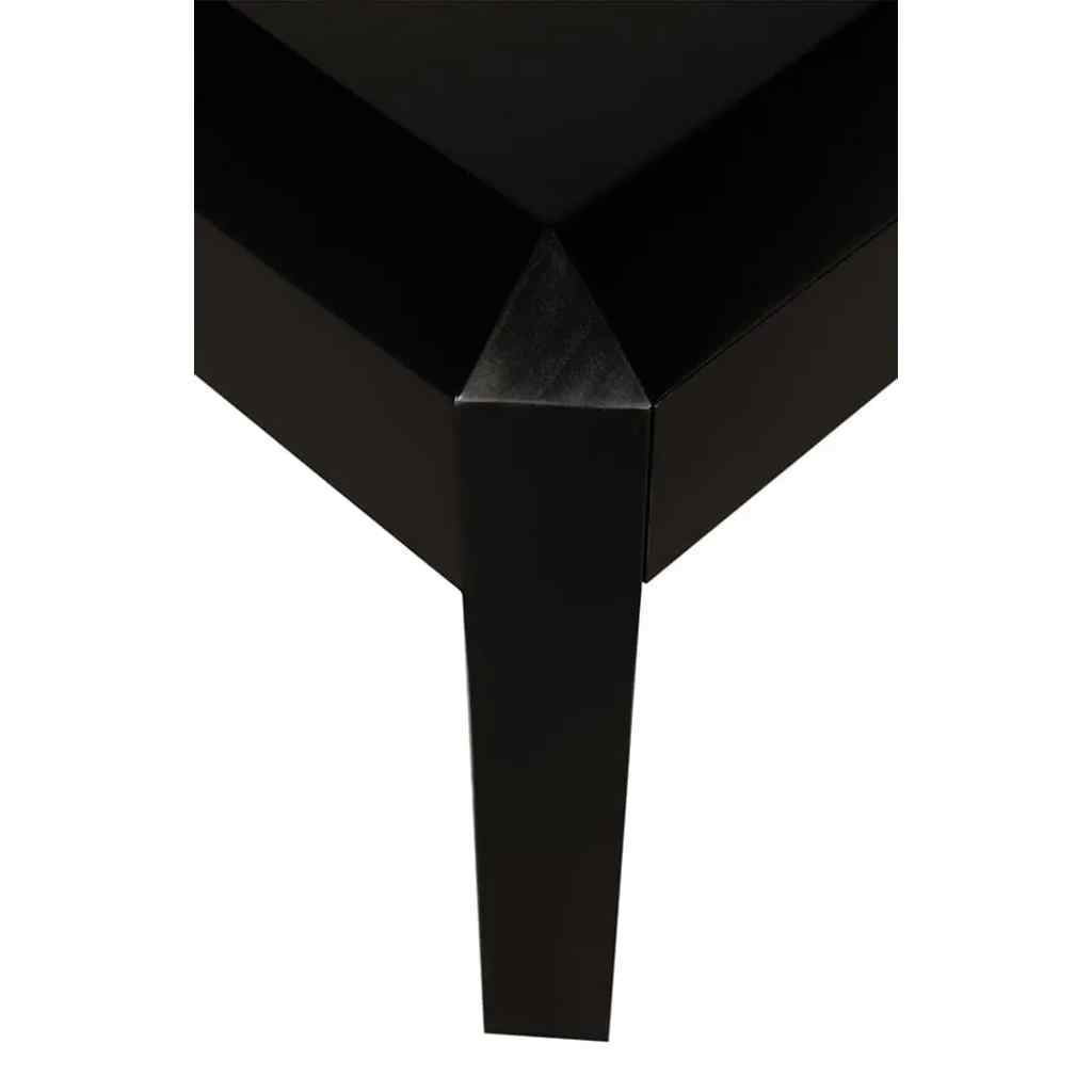Obtuse One Drawer Black Side Table