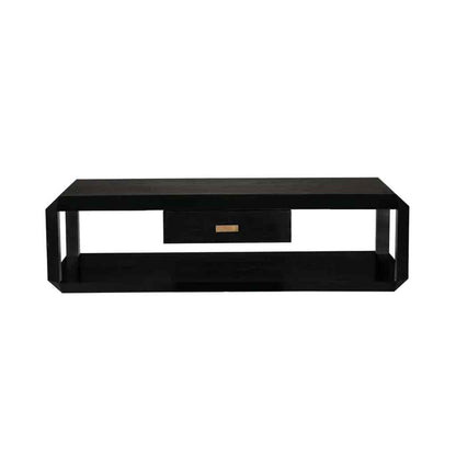 Obtuse Two Drawers Black Coffee Table