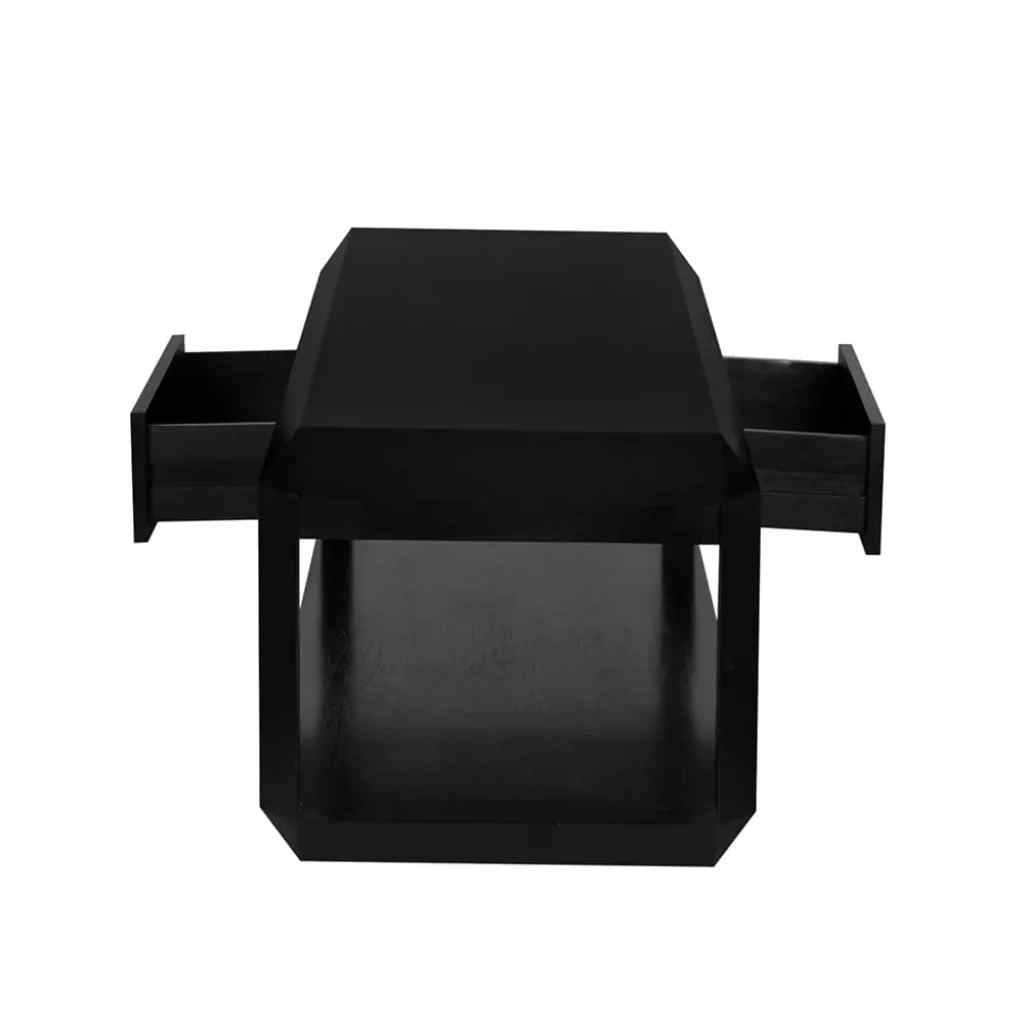 Obtuse Two Drawers Black Coffee Table