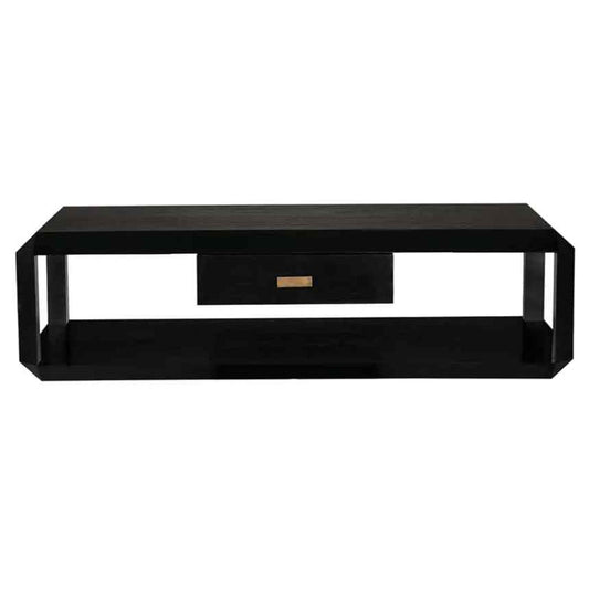 Obtuse Two Drawers Black Coffee Table