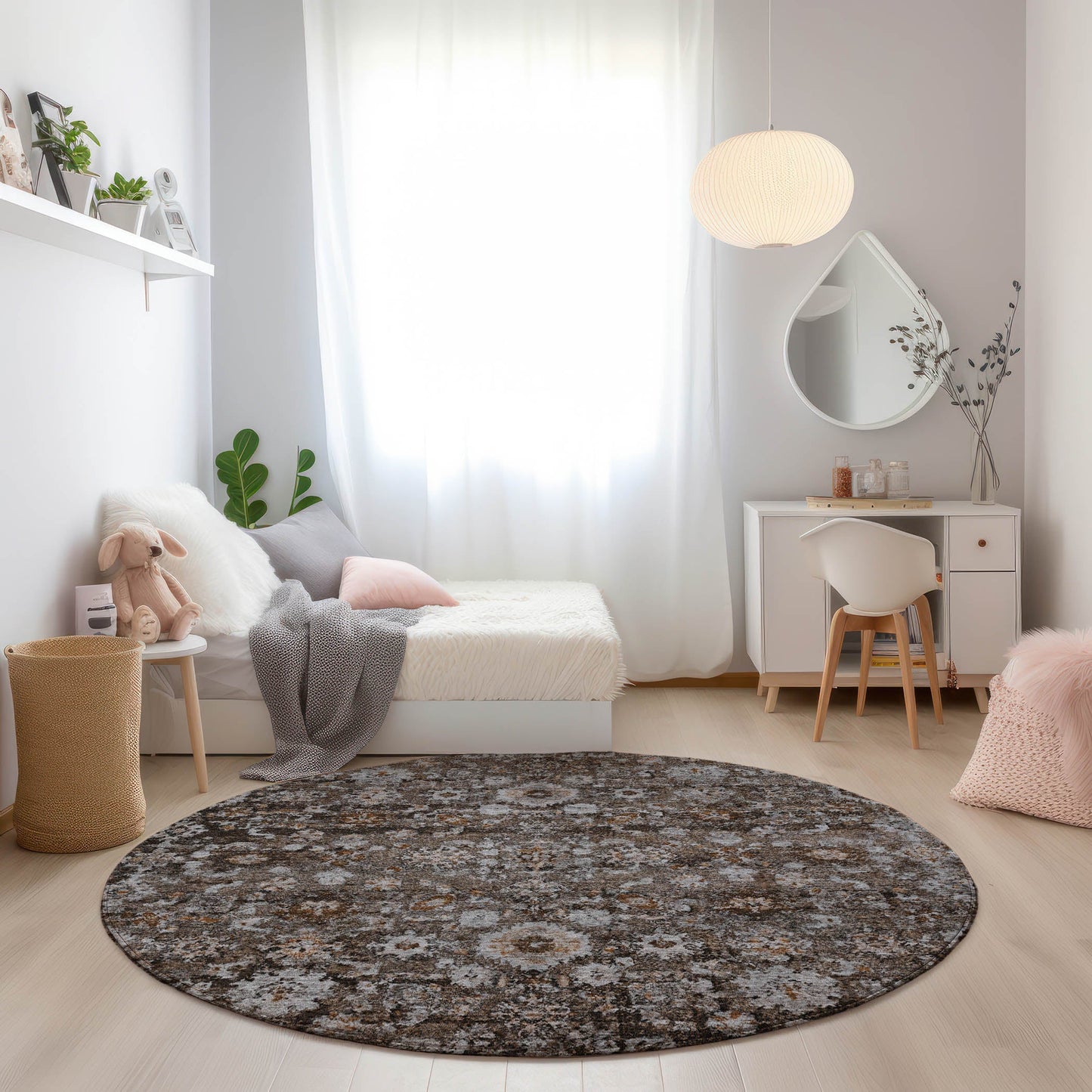Addison Rugs Ocean Ripples Brown Washable Indoor-Outdoor Rug
