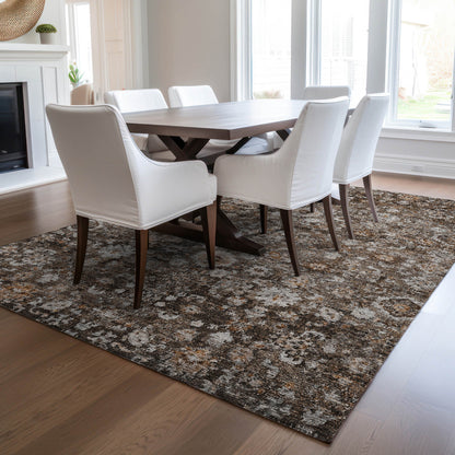 Addison Rugs Ocean Ripples Brown Washable Indoor-Outdoor Rug