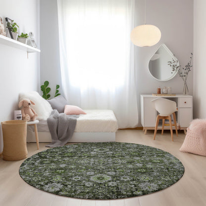 Addison Rugs Ocean Ripples Green Washable Indoor-Outdoor Rug