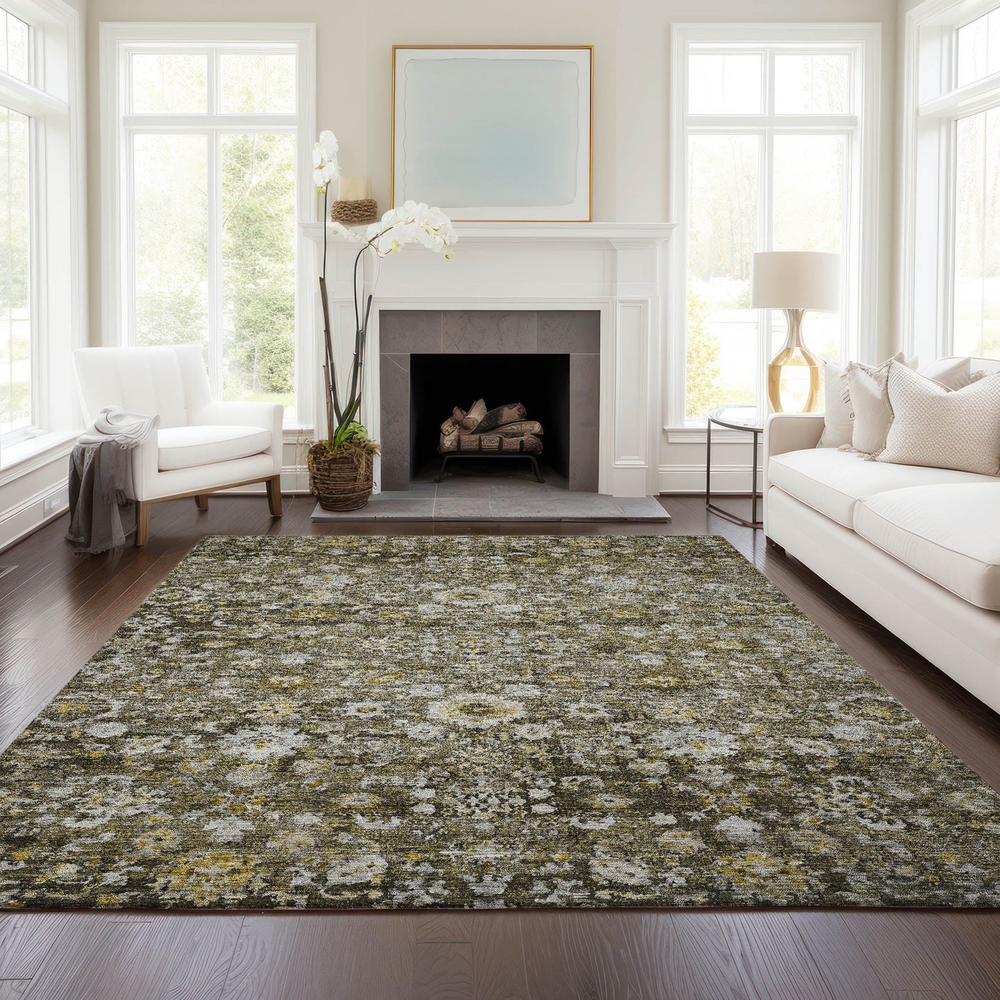 Addison Rugs Ocean Ripples Mocha Washable Indoor-Outdoor Rug