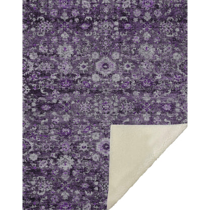 Addison Rugs Ocean Ripples Purple Washable Indoor-Outdoor Rug