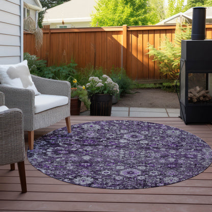 Addison Rugs Ocean Ripples Purple Washable Indoor-Outdoor Rug