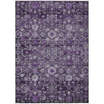 Addison Rugs Ocean Ripples Purple Washable Indoor-Outdoor Rug