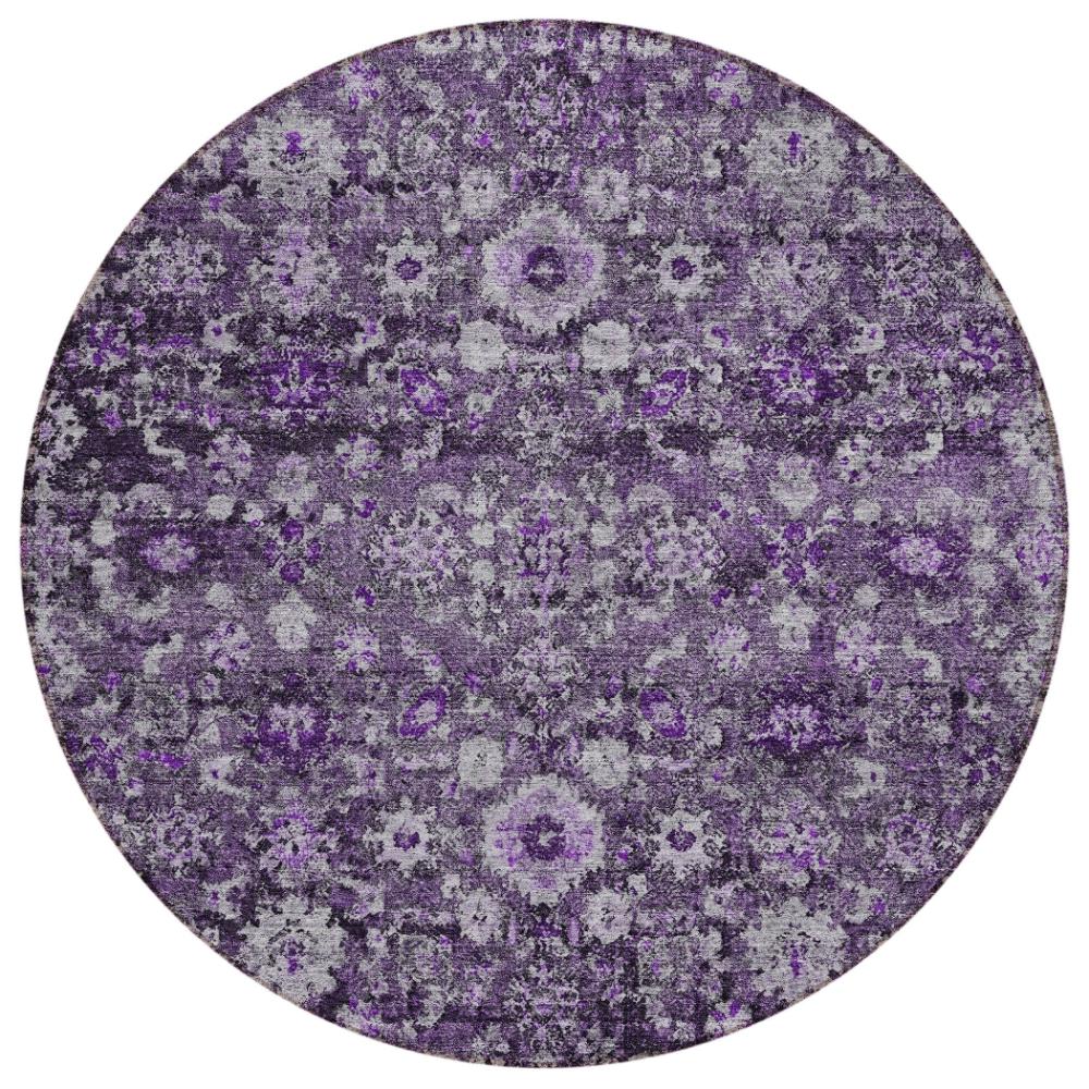 Addison Rugs Ocean Ripples Purple Washable Indoor-Outdoor Rug
