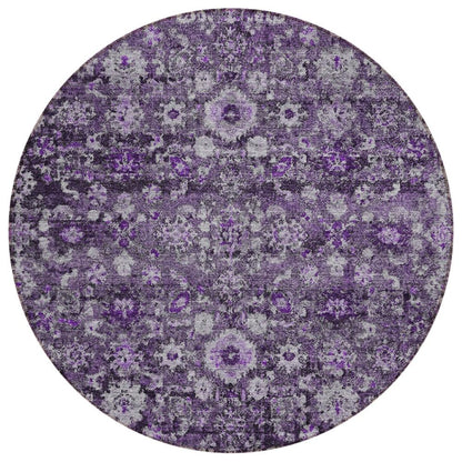 Addison Rugs Ocean Ripples Purple Washable Indoor-Outdoor Rug