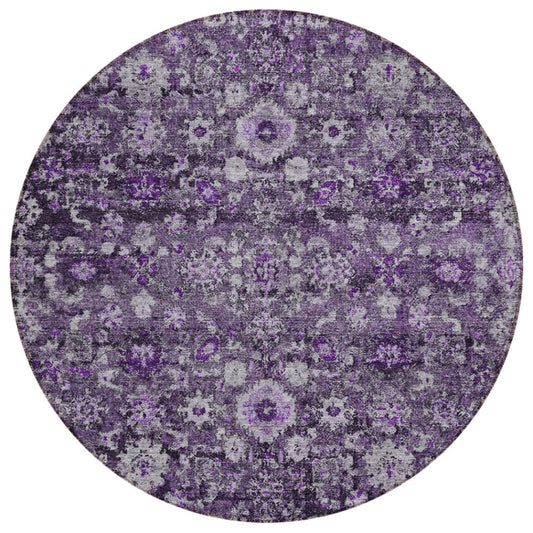 Addison Rugs Ocean Ripples Purple Washable Indoor-Outdoor Rug