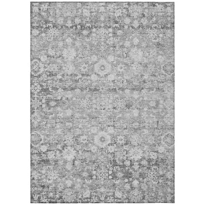 Addison Rugs Ocean Ripples Silver Washable Indoor-Outdoor Rug