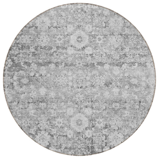 Addison Rugs Ocean Ripples Silver Washable Indoor-Outdoor Rug