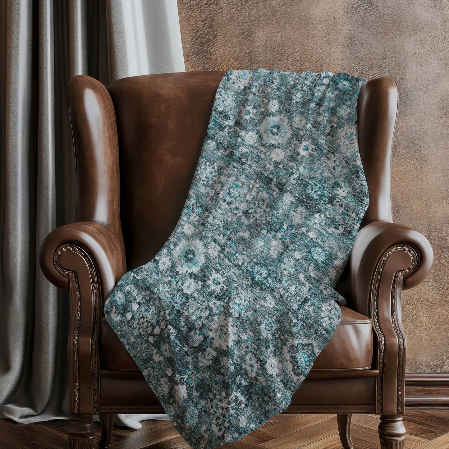 Addison Rugs Ocean Ripples Teal Washable Indoor-Outdoor Rug