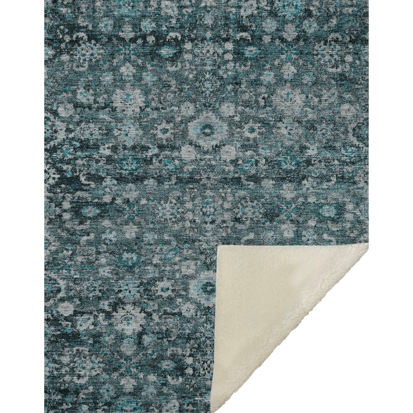 Addison Rugs Ocean Ripples Teal Washable Indoor-Outdoor Rug
