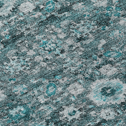 Addison Rugs Ocean Ripples Teal Washable Indoor-Outdoor Rug