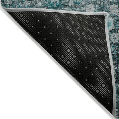 Addison Rugs Ocean Ripples Teal Washable Indoor-Outdoor Rug