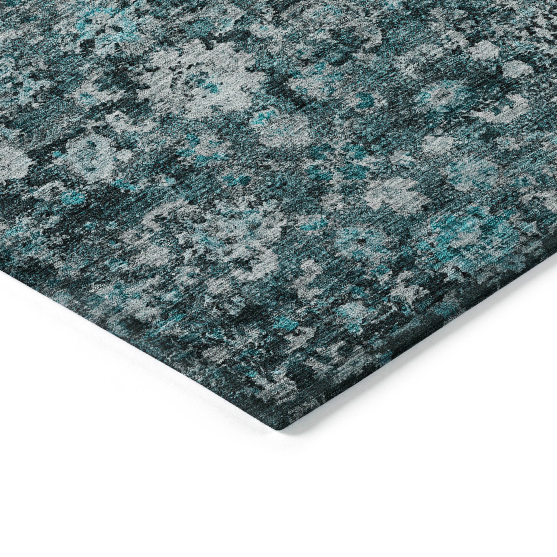 Addison Rugs Ocean Ripples Teal Washable Indoor-Outdoor Rug