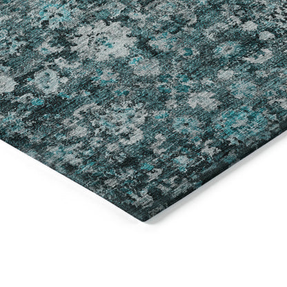 Addison Rugs Ocean Ripples Teal Washable Indoor-Outdoor Rug