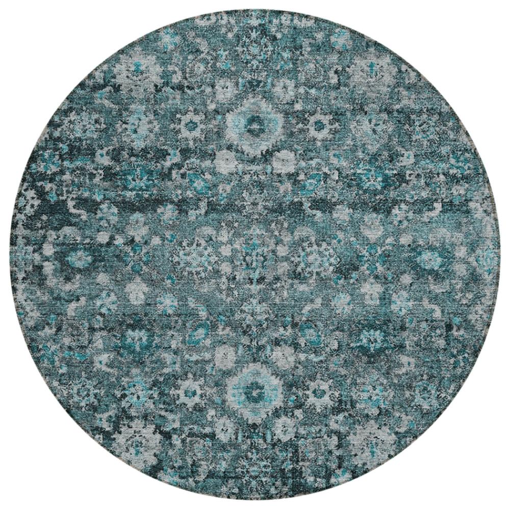 Addison Rugs Ocean Ripples Teal Washable Indoor-Outdoor Rug