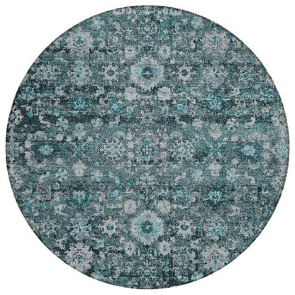 Addison Rugs Ocean Ripples Teal Washable Indoor-Outdoor Rug