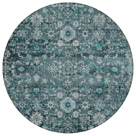 Addison Rugs Ocean Ripples Teal Washable Indoor-Outdoor Rug