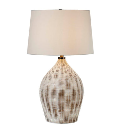 LH Home Oceana White Rattan Table Lamp
