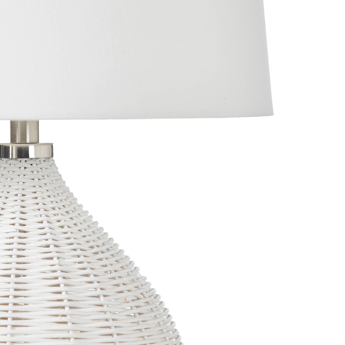 LH Home Oceana White Rattan Table Lamp