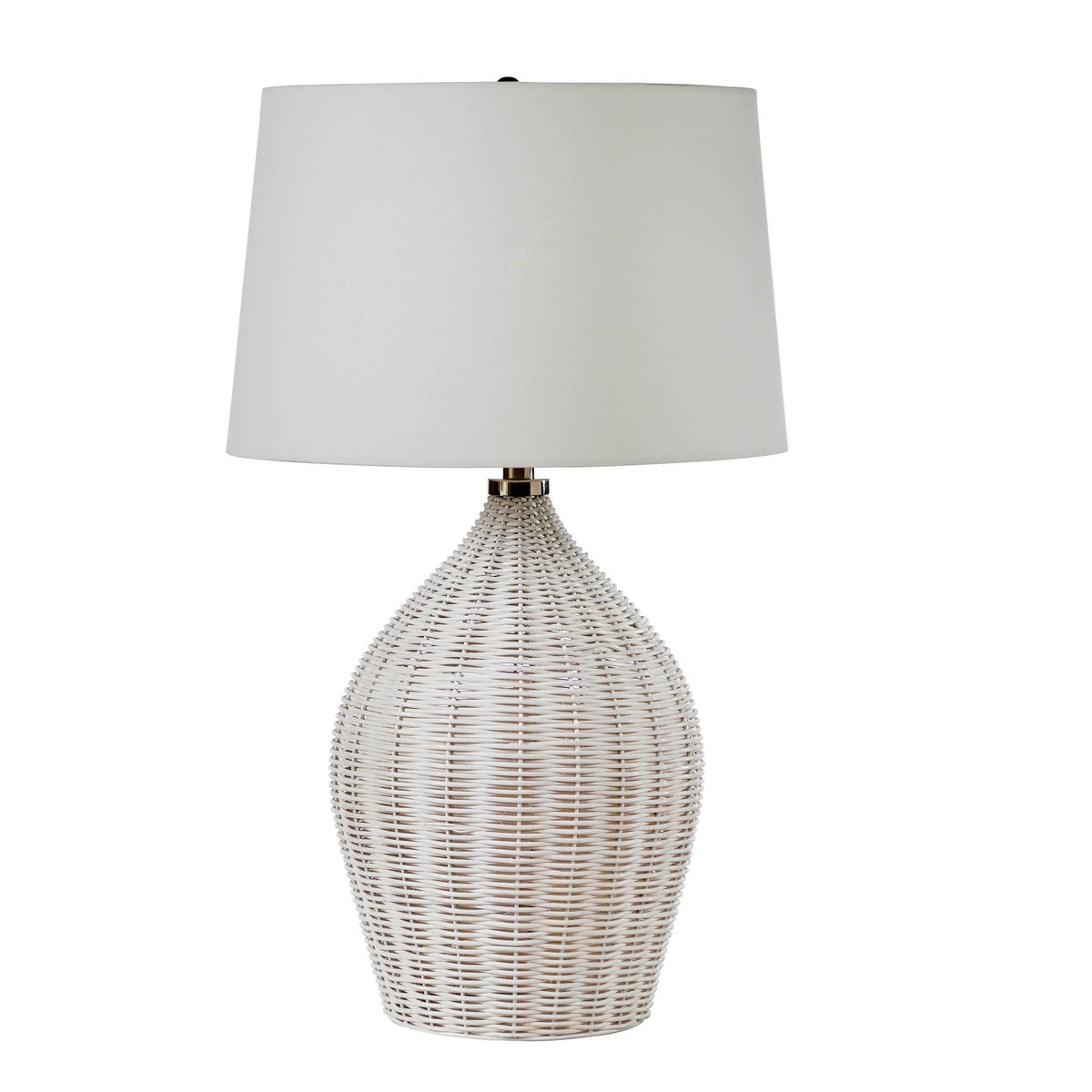 LH Home Oceana White Rattan Table Lamp
