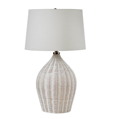 LH Home Oceana White Rattan Table Lamp